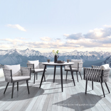 Modern design outdoor balcony dining set webbing furniture rope weaving chair